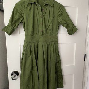 Anthropologie Ihrin Lili's Closet Green Shirt Dress, Size 0/XS